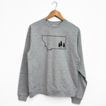 Montana Tree Outline Unisex Pullover - Heather Grey