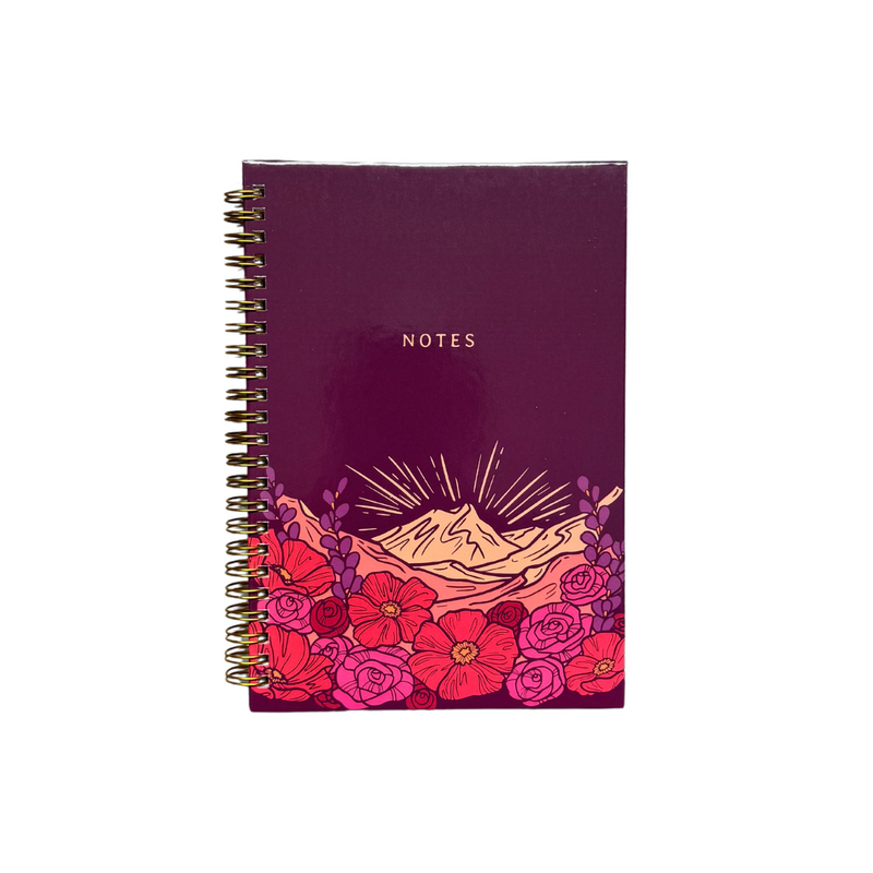 Floral Mountain Notebook - Purple/Pink