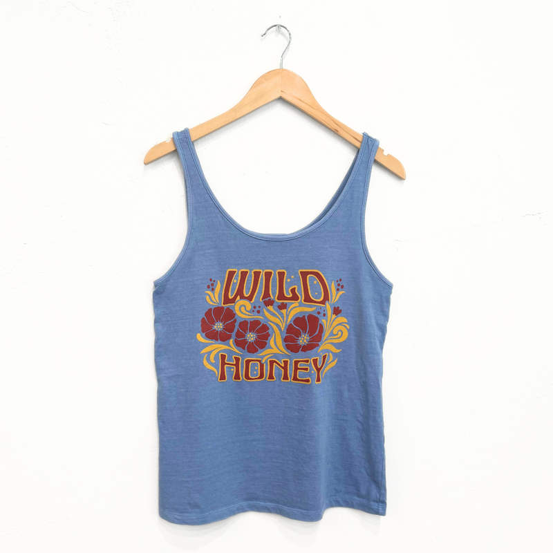 Wild Honey Tank - Faded Denim (bozeman) - The Montana Scene