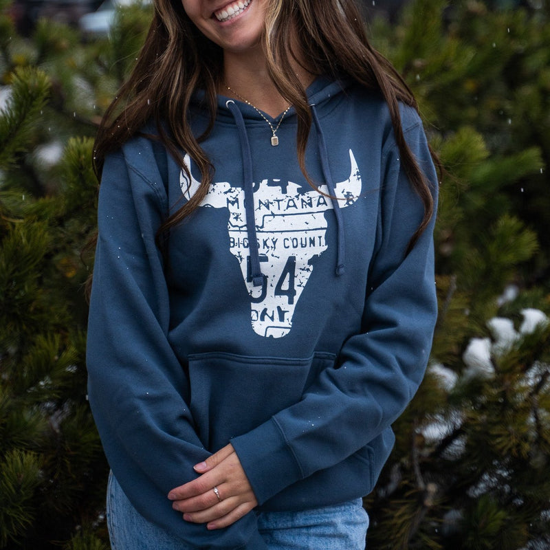 Montana Skull Unisex Hoodie - Storm Blue