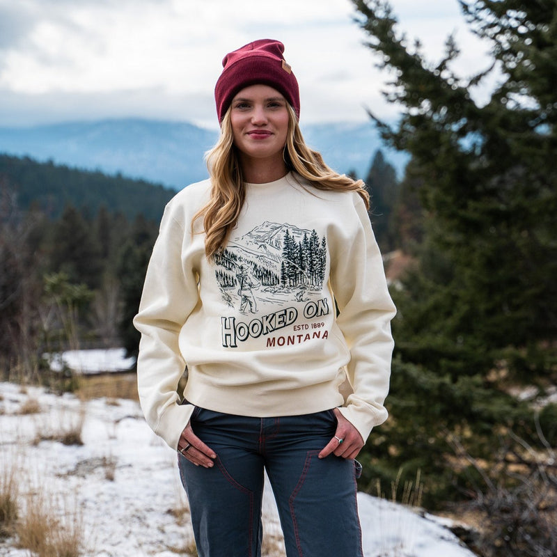 Hooked on Montana Unisex Pullover - Cream