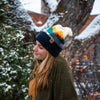 Mountains Pom Beanie - Berry/Navy