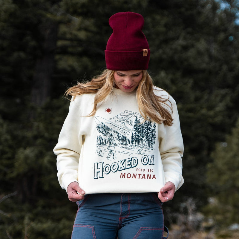 Hooked on Montana Unisex Pullover - Cream