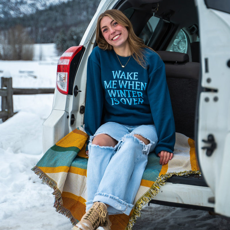 Wake Me When Winter is Over Unisex Pullover - Sea Blue