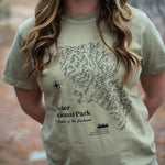 Glacier National Park Topography Tee - Khaki