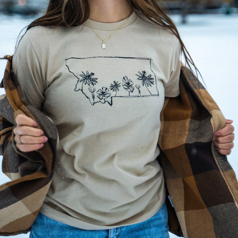 Montana Wildflowers Unisex Tee - Sand