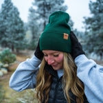 Three Tree Foldover Beanie - Emerald