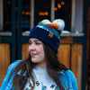 Mountains Pom Beanie - Berry/Navy