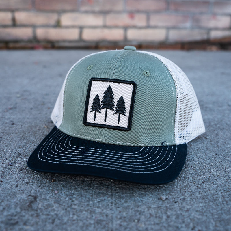 Three Tree Tri Tone Trucker-  Sage/Navy