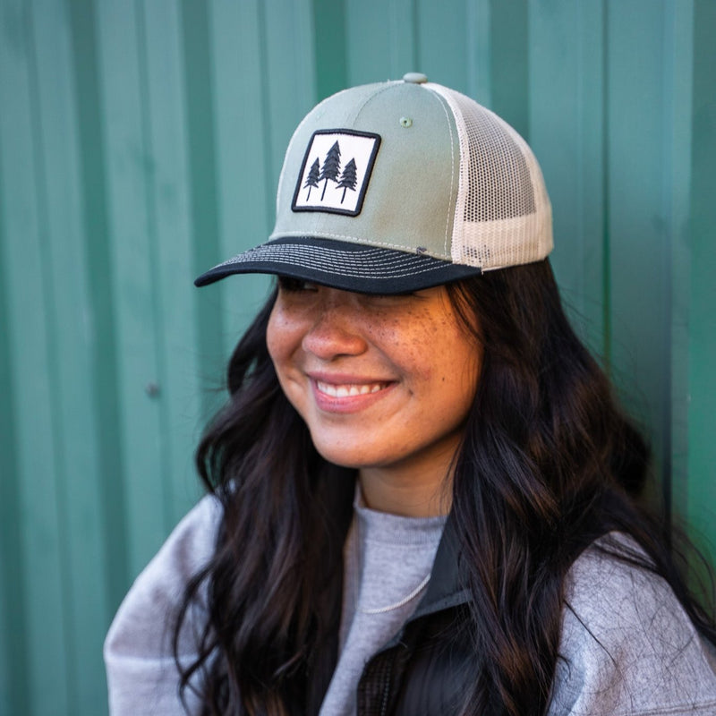 Three Tree Tri Tone Trucker-  Sage/Navy