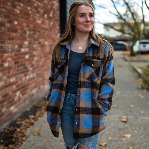 Button Down Plaid Shacket