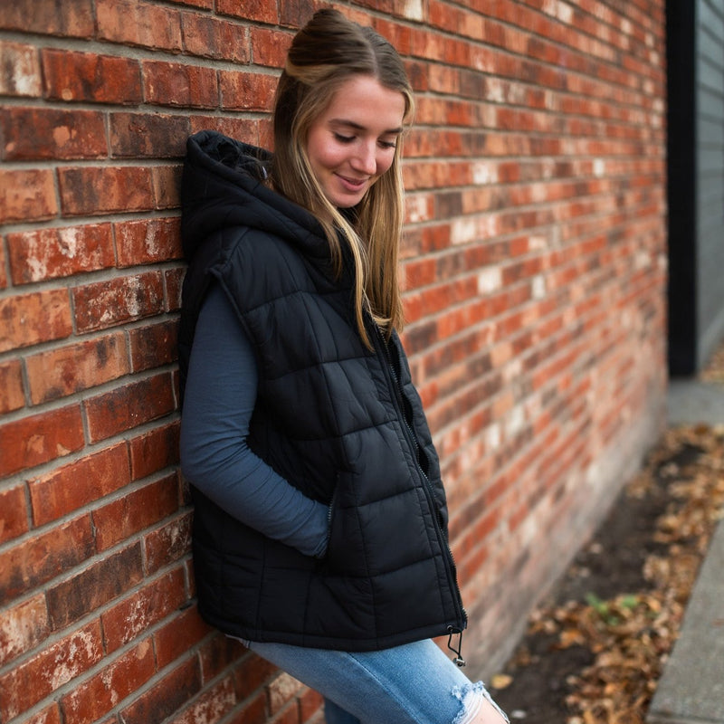 Puffer Zip-Up Hooded Vest