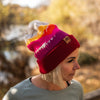 Mountains Pom Beanie - Berry/Navy