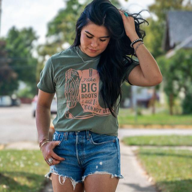 I Like Big Boots Unisex Tee - Moss