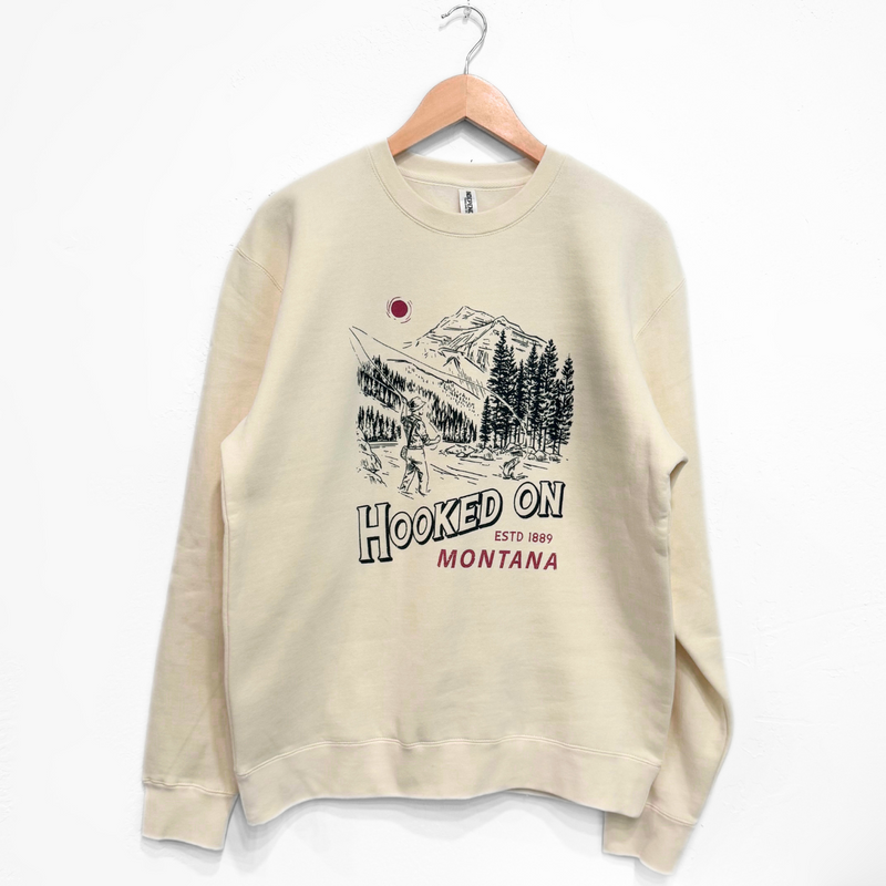 Hooked on Montana Unisex Pullover - Cream