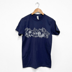 Mountain Sketch Unisex Tee - Navy