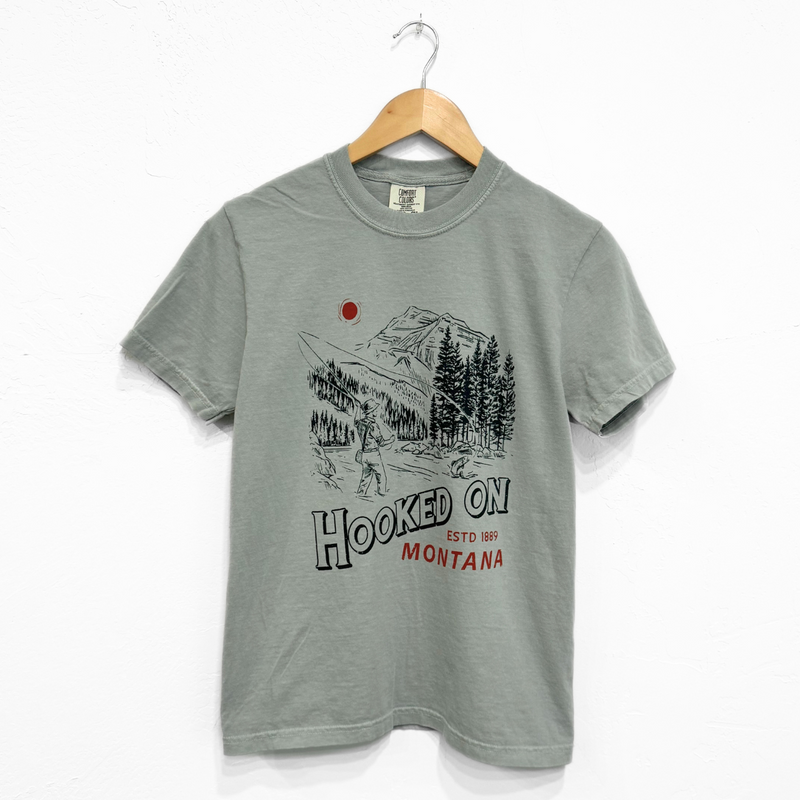 Hooked On Montana Unisex Tee - Bay