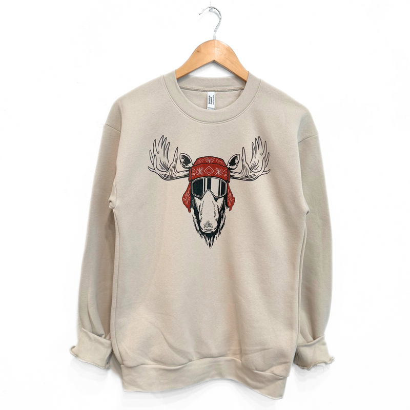 Eh Moose Unisex Pullover - Bone