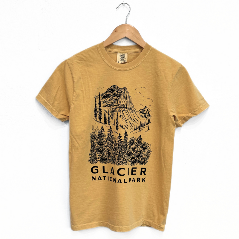 Glacier National Park Unisex Tee - Mustard