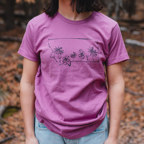 Montana Wildflower Unisex Tee - Cassis - The Montana Scene