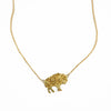 Floral Bison Necklace - Gold