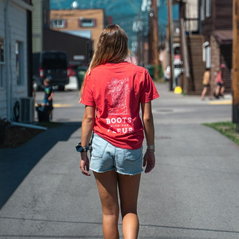 Boots With The Fleur Unisex Tee - Paprika