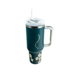 Smiling Flower Blooms Teal 40oz Tumbler