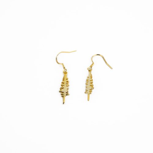 Pine Tree Earrings - Gold